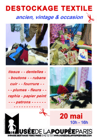 Destockage textile : ancien, vintage & occasion. Le samedi 20 mai 2017 à Paris. Paris.  10H00